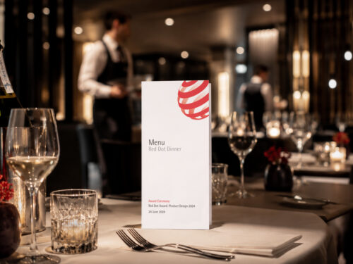 Typografische Gestaltung von Menukarten, Dinnerkarten für eine Ausstellung