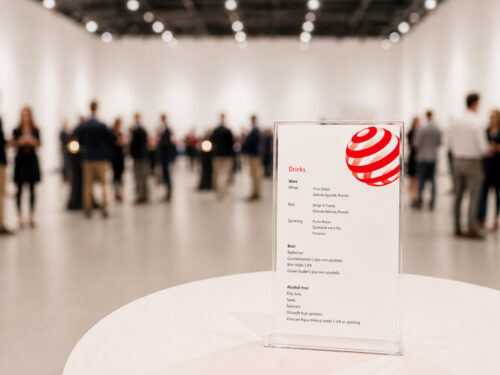 Typografische Gestaltung von Aufstellern für eine Ausstellung