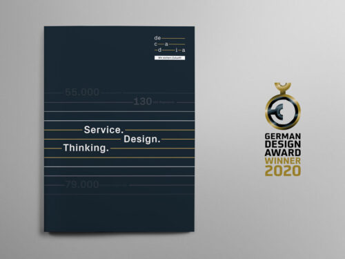 Corporate Design Refresh und Kampagnengestaltung für Decadia – Roll-up, Editorial Design und visuelle Markenkommunikation